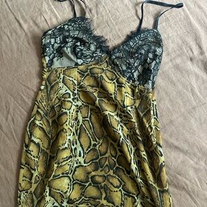 Reptile Patterned Lace Dress